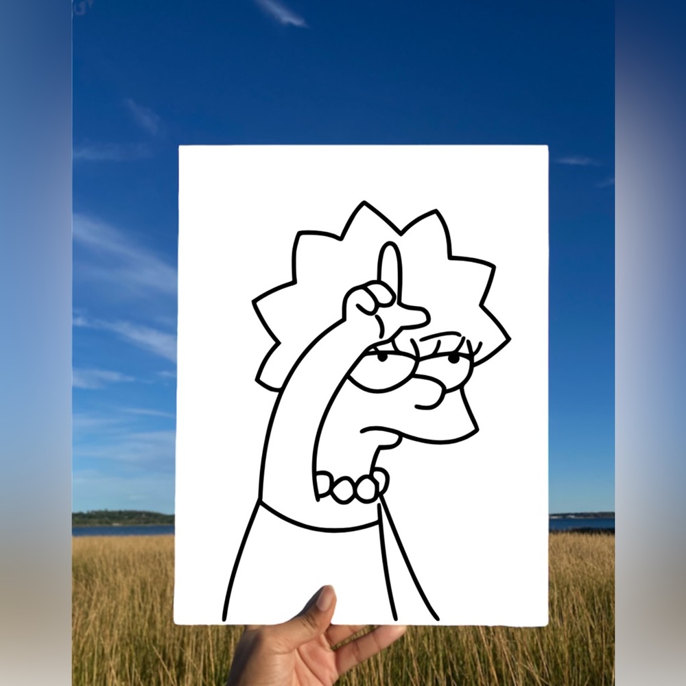 Paint Your Own Lisa Simpson Canvas, Sip and Paint Canvas, Cartoon Decor